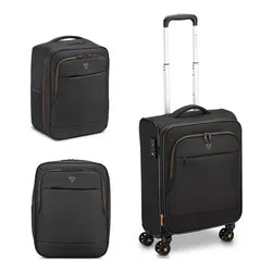 Set trolley morbido 1 pz tg. S con 2 zaini cabina FLYOVER Nero 41411601