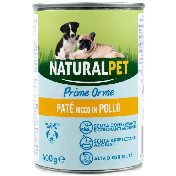 NaturalPet Prime Orme Dog Puppy Patè 400 gr Pollo