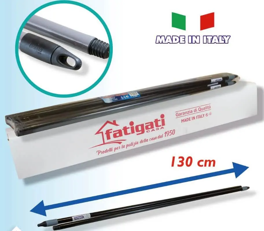 Manico Scopa Ergonomico da 130 cm in Grigio con Finitura Resistente