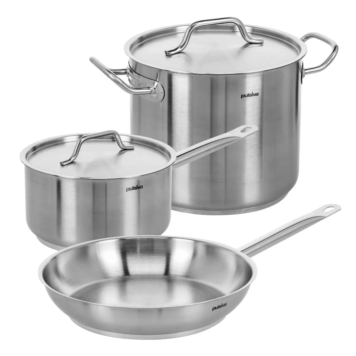 PULSIVA Set padelle e pentole Chef 5 pezzi; argento