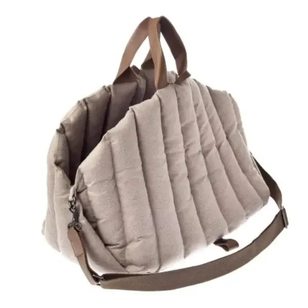 Borsa trasportino imbottita per auto Ferribiella 50x30x35 cm Beige - Trasportino cane
