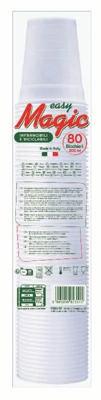 Bicchieri DOPLA Magic Acqua 200cc - Confezione da 80 Trasparenti
