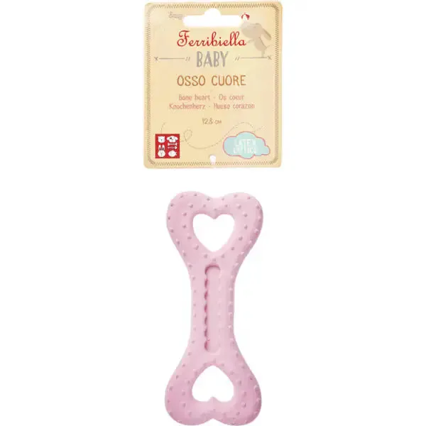 Baby Osso Cuore in Lattice Ferribiella Rosa - Giochi per cani