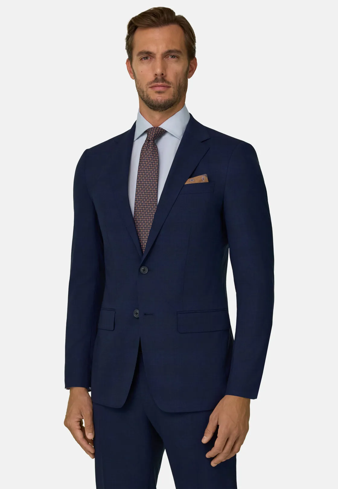 Boggi, Abito Principe Di Galles In Lana Elasticizzata, Uomo, Navy, Taglia: 44