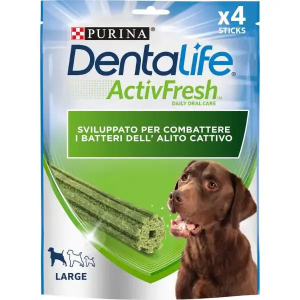 Purina Dentalife Activ Fresh Snack igiene orale Cane Large 4 Stick
