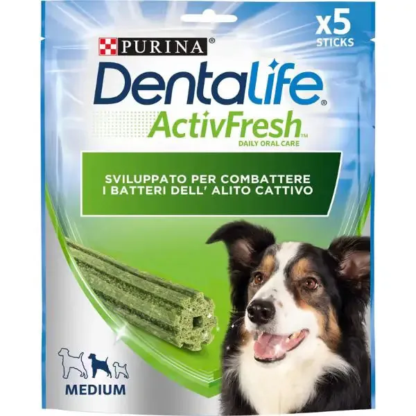 Purina Dentalife Activ Fresh Snack igiene orale Cane Medium 5 Stick
