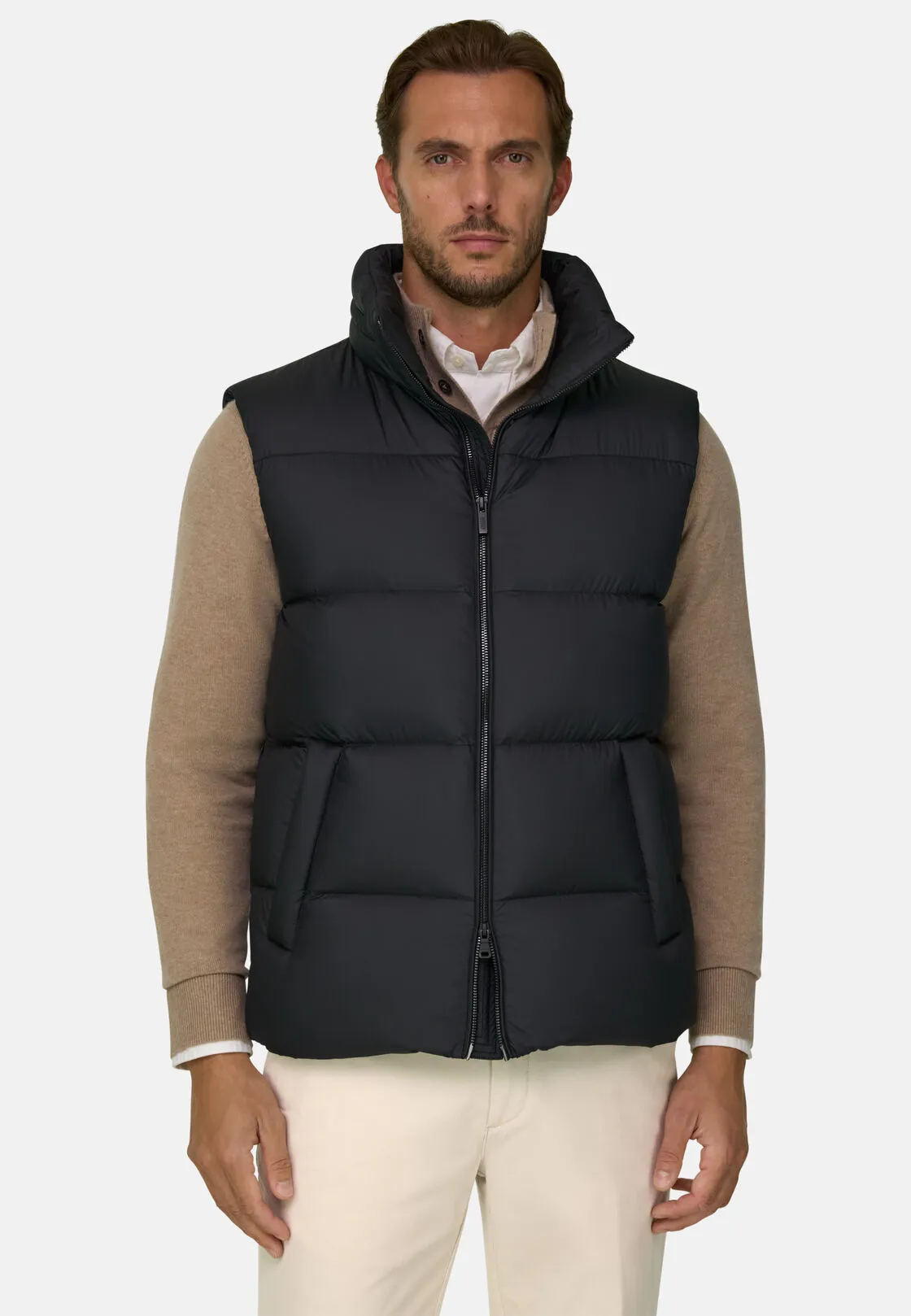 Boggi, Gilet In Piuma D'oca In Tessuto Tecnico, Donna, Nero, Taglia: S