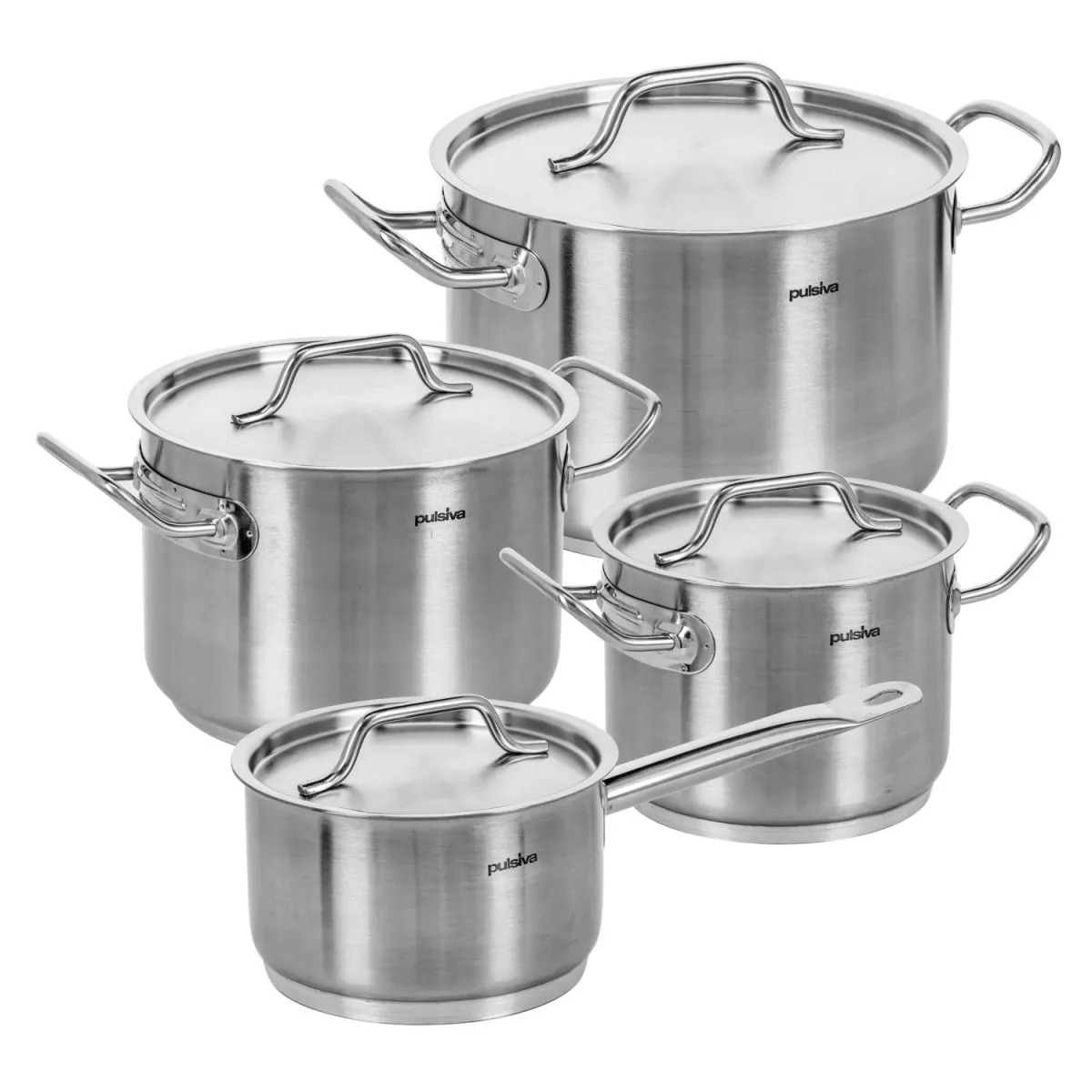 PULSIVA Batterie di pentole Chef 8 pezzi; argento