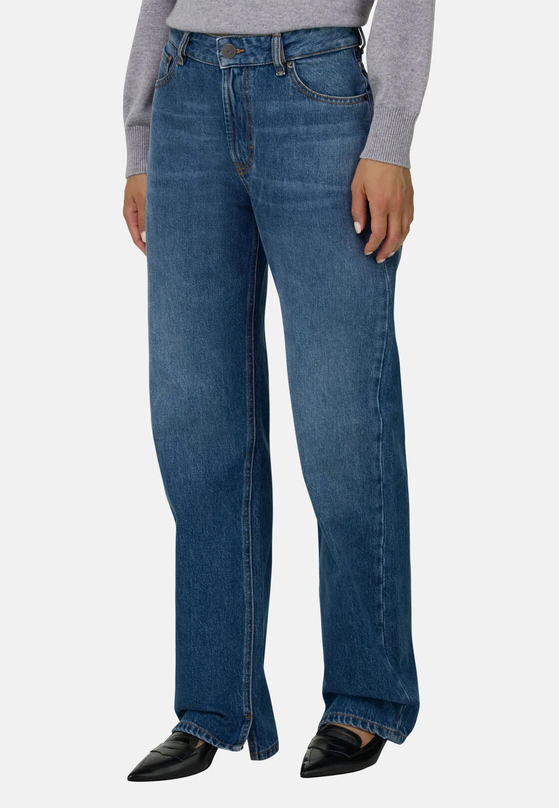Boggi, Jeans In Denim Di Cotone Straight Fit, Donna, Blu, Taglia: M