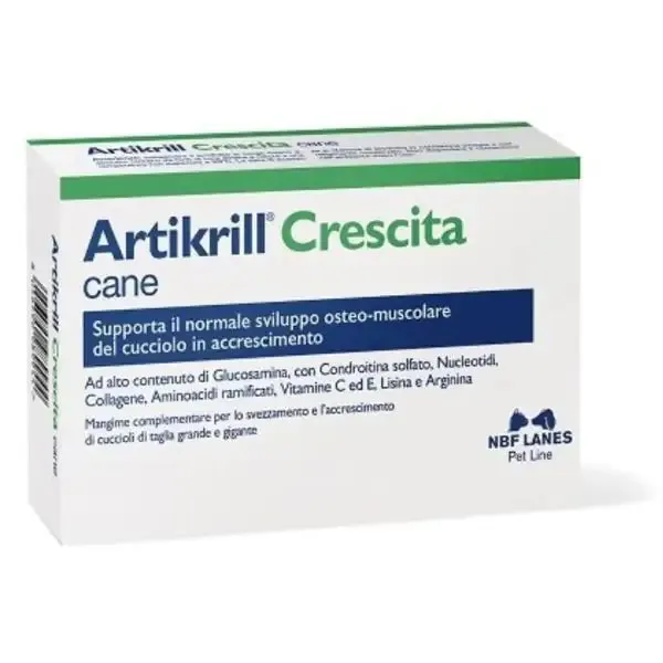 NBF Lanes Artikrill Crescita Cane Supporto articolare Compresse per cani 60 Compresse - Integratori per cani