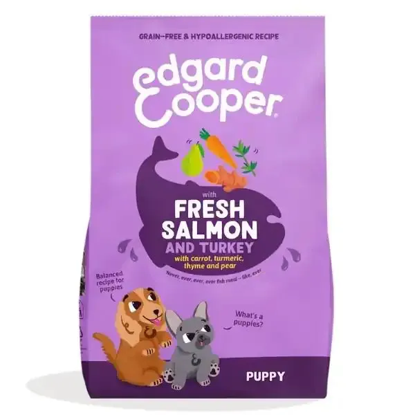Edgard & Cooper Puppy Grain Free Salmone e Tacchino 12 kg - Croccantini per cani