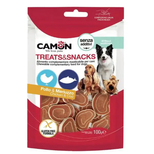 Camon Treats e Snacks per cani Sushi di pollo e merluzzo - 100 gr