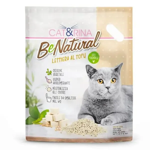 Cat&Rina Benatural lettiera vegetale per gatti al Tofu 5,5 lt (2,5 kg) Classic - Lettiera vegetale