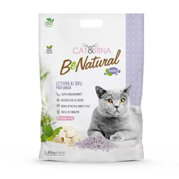 Cat&Rina Benatural lettiera vegetale per gatti al Tofu 5,5 lt (2,5 kg) Lavanda - Lettiera vegetale