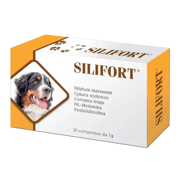 Aurora Biofarma Silifort Supporto epatico Compresse per cani e gatti 1 gr 30 Compresse - Integratori per cani