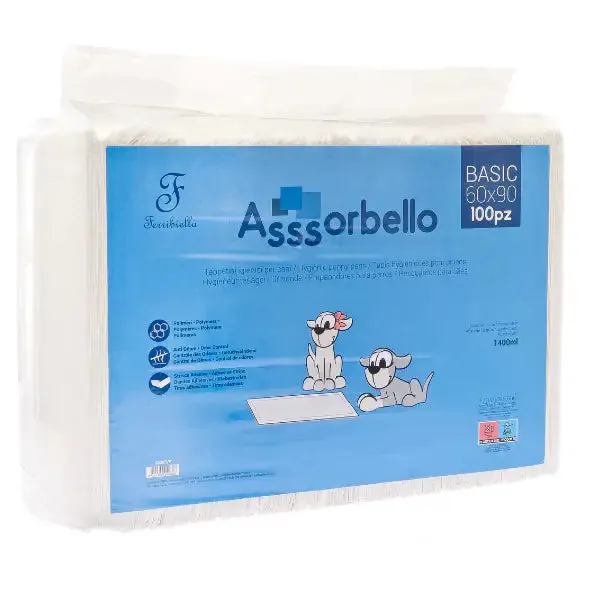 Tappetini Igienici Assorbello Basic Ferribiella 100 pezzi 60x90 cm