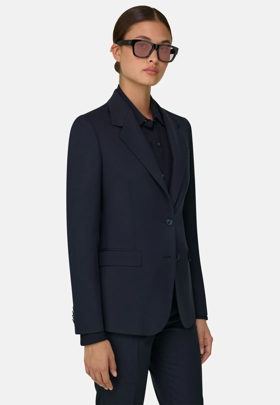 Boggi, Giacca Monopetto Di Misto Lana, Donna, Navy, Taglia: L