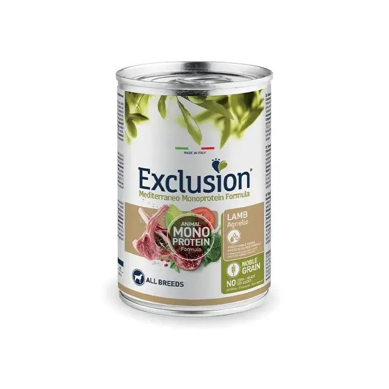 Exclusion Mediterraneo Adult All Breed 400 gr Agnello - Umido monoproteico cane