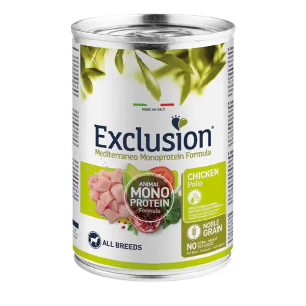 Exclusion Mediterraneo Adult All Breed 400 gr Pollo - Umido monoproteico cane