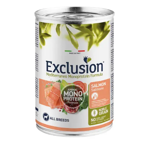Exclusion Mediterraneo Adult All Breed 400 gr Salmone - Umido monoproteico cane
