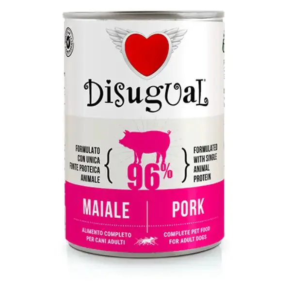 Disugual Monoproteico Grain Free 400 gr Maiale - Umido monoproteico cane