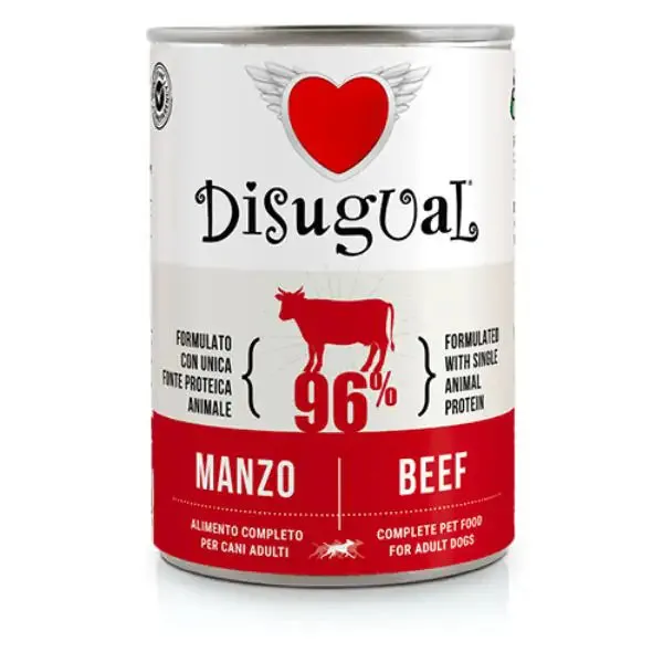 Disugual Monoproteico Grain Free 400 gr Manzo - Umido monoproteico cane