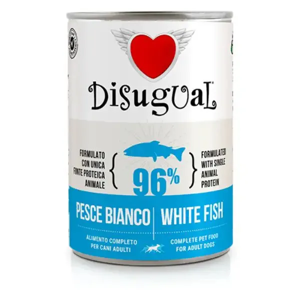 Disugual Monoproteico Grain Free 400 gr Pesce bianco - Umido monoproteico cane