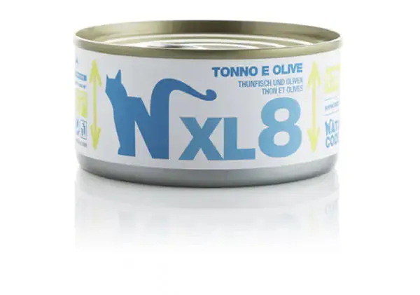 Natural Code XL 170 gr 08 - Tonno ed olive - confezione da 24 pezzi - Cibo umido per gatti