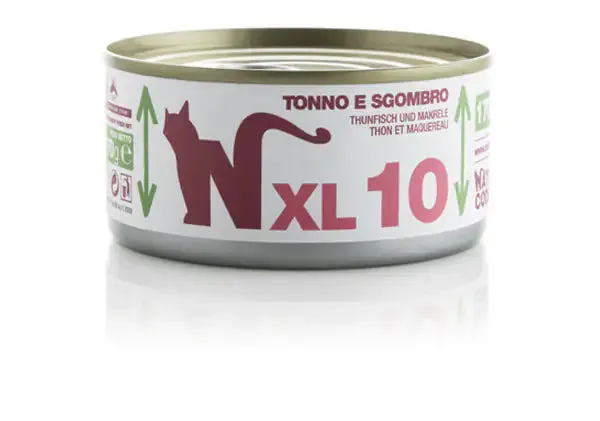 Natural Code XL 170 gr 10 - Tonno e sgombro - confezione da 24 pezzi - Cibo umido per gatti