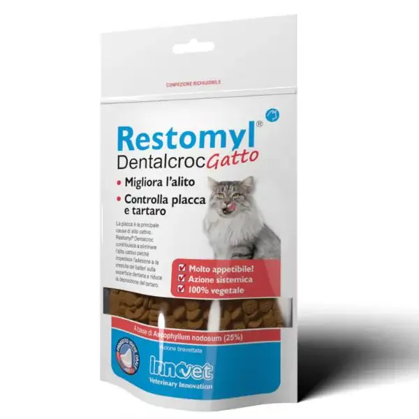 Restomyl Dentalcroc Snack per l'alitosi Innovet 60 gr Gatto