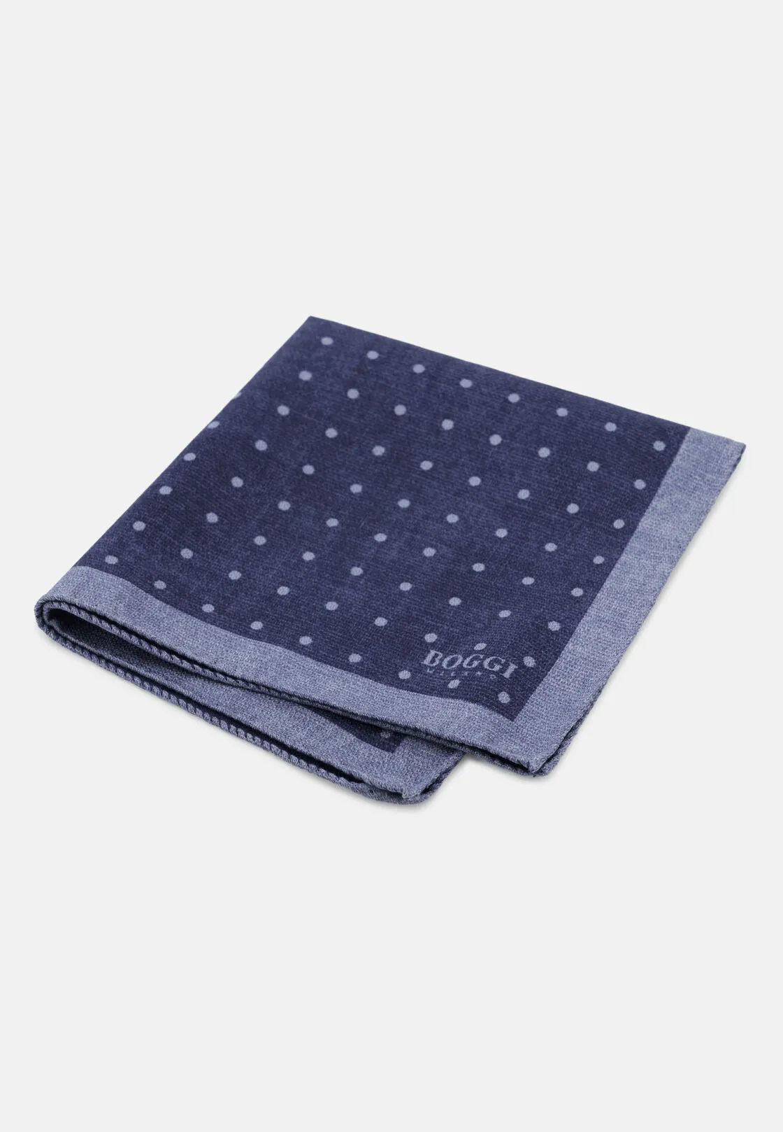 Boggi, Pochette Doppia Stampa Motivo Pois In Seta, Uomo, Blu