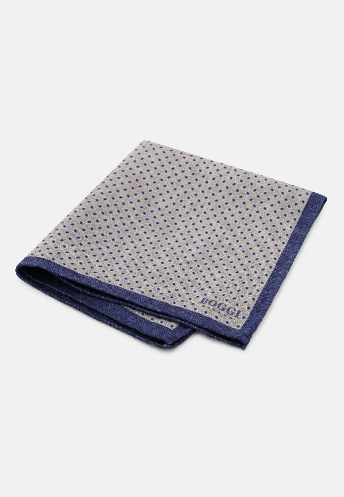 Boggi, Pochette Doppia Stampa Micro Fantasia In Seta, Uomo, Sabbia
