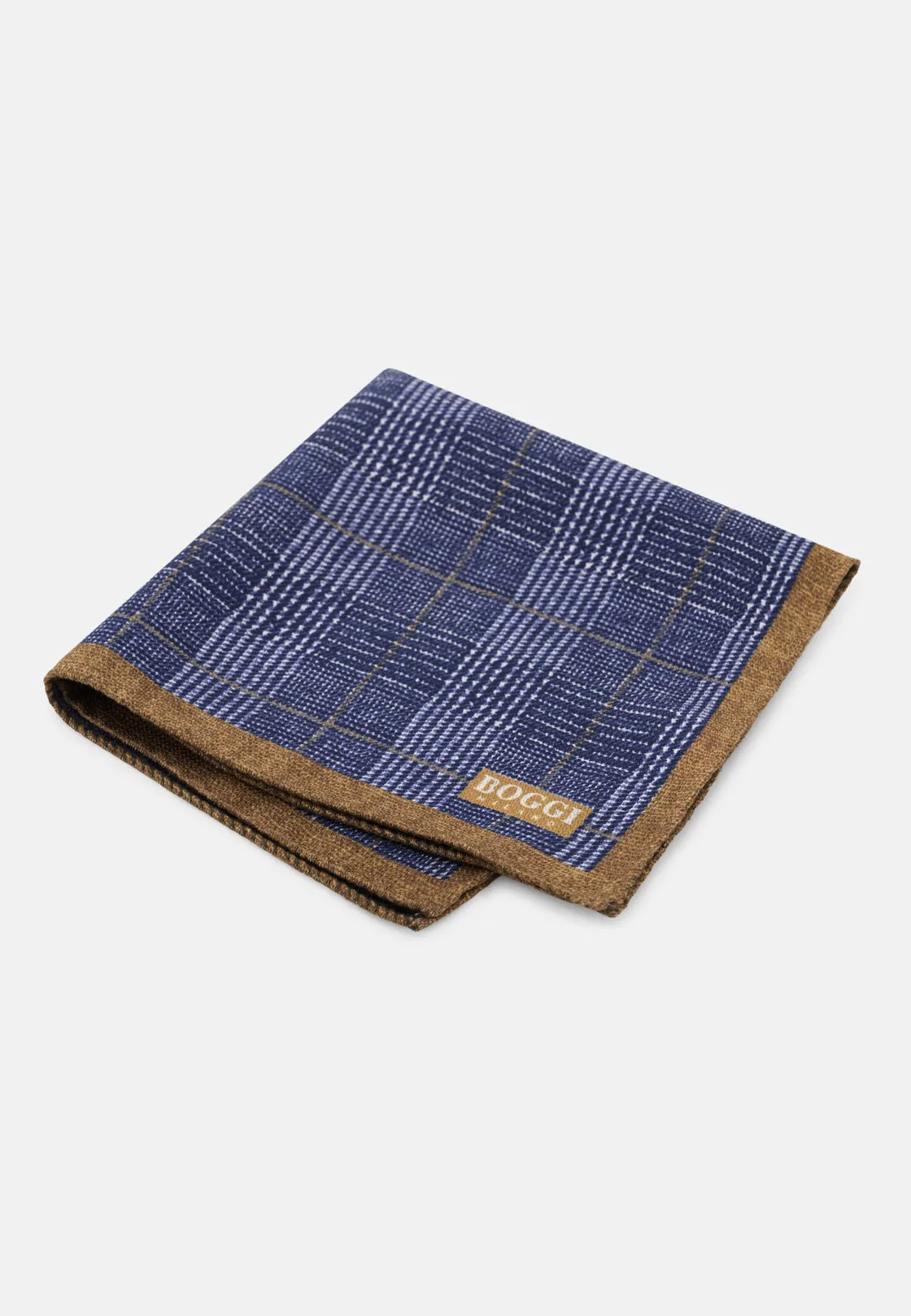 Boggi, Pochette Doppia Stampa Principe Di Galles I In Seta, Uomo, Navy