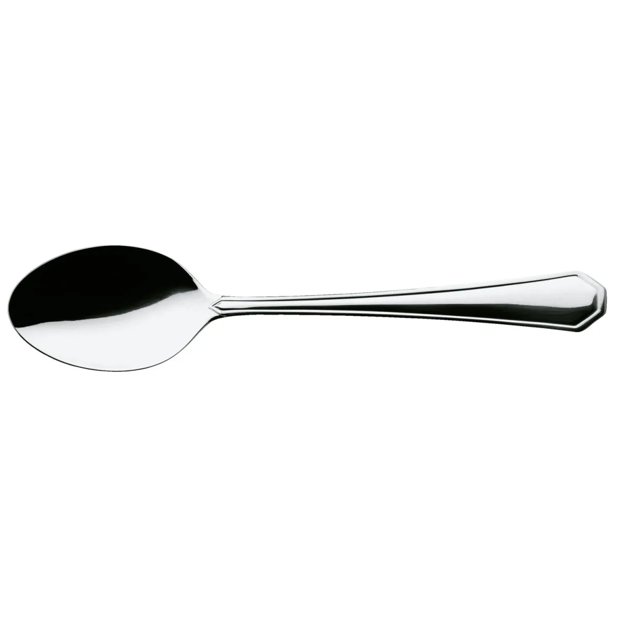 12x PULSIVA Cucchiaio antipasto / dessert Tunis Basic; 18.2 cm (L); argento, manico argento; 12 pz. / Pacco