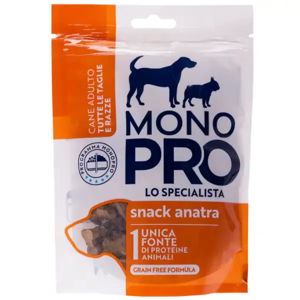 Monopro lo specialista Dog Adult All Breeds Biscotti Grain Free 100 gr Anatra
