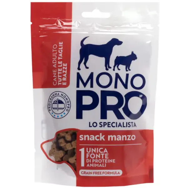 Monopro lo specialista Dog Adult All Breeds Biscotti Grain Free 100 gr Manzo