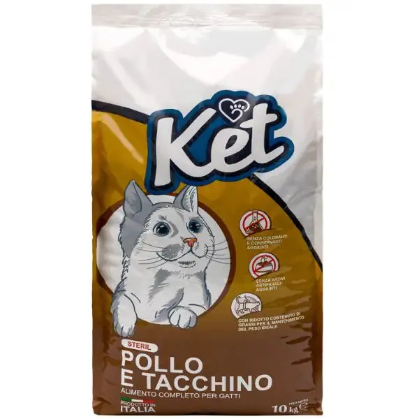 Ket Cat Sterilised pollo e tacchino 10 kg - Croccantini per gatti
