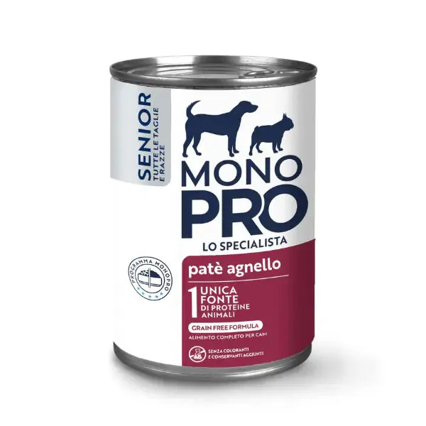 Monopro lo specialista Senior All Breeds Patè 400 gr Agnello - Umido monoproteico cane