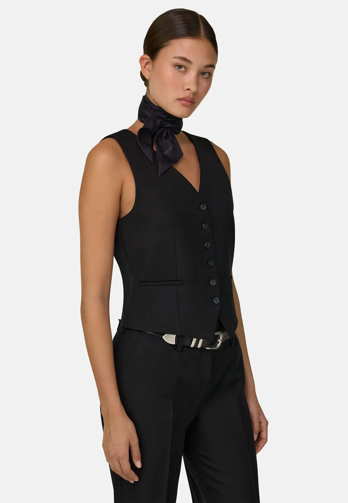 Boggi, Gilet In Misto Lana, Donna, Nero, Taglia: M