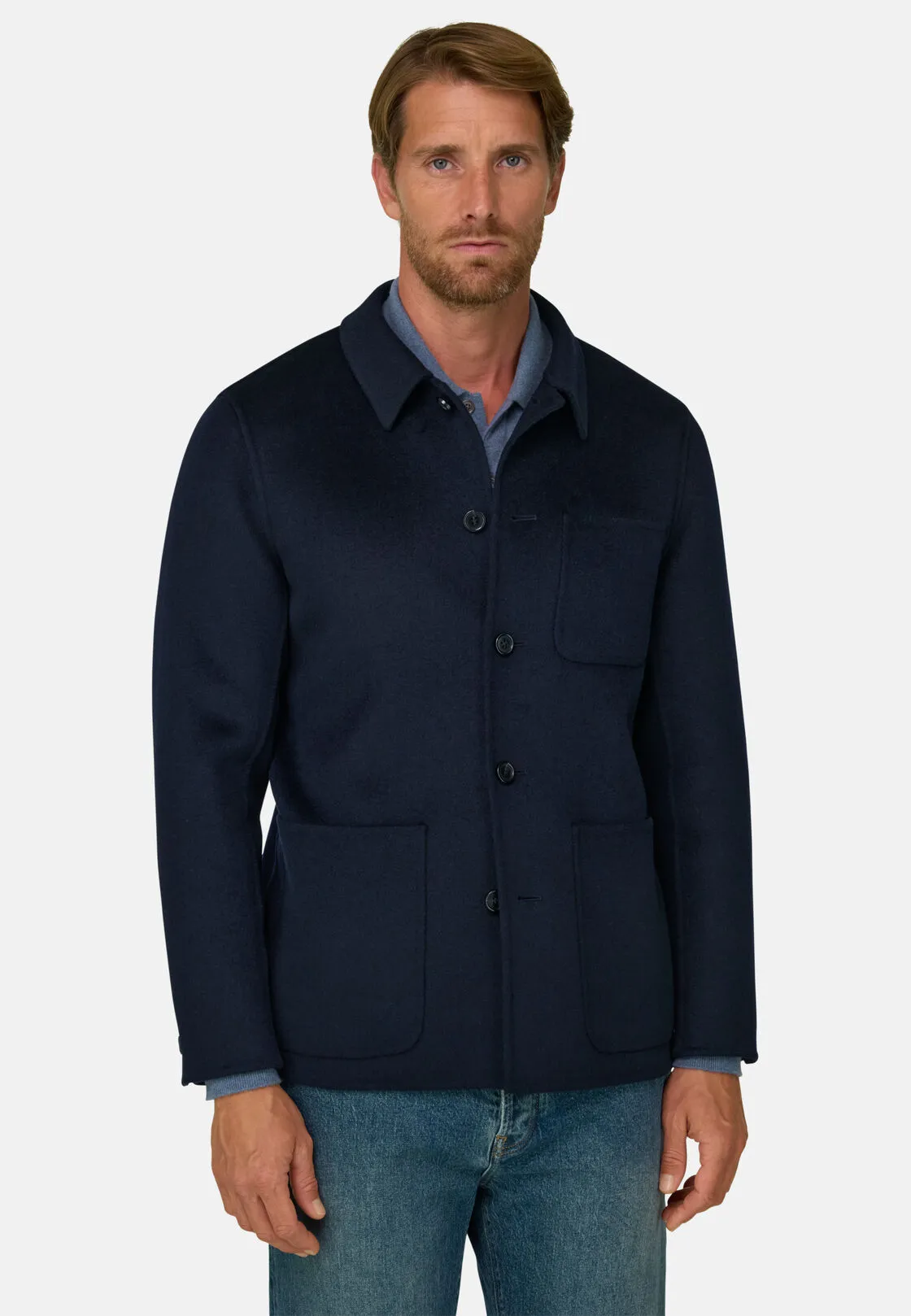 Boggi, Giacca Camicia In Lana, Uomo, Navy, Taglia: M
