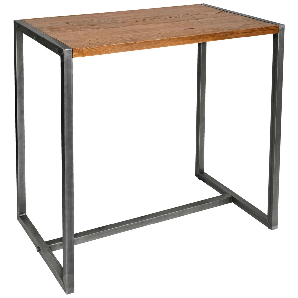 VEGA Tavolo alto Torres rettangolare; 120x70x110 cm (LxLxH); Piano tavolo quercia antica/marrone, struttura grigio; rettangolare