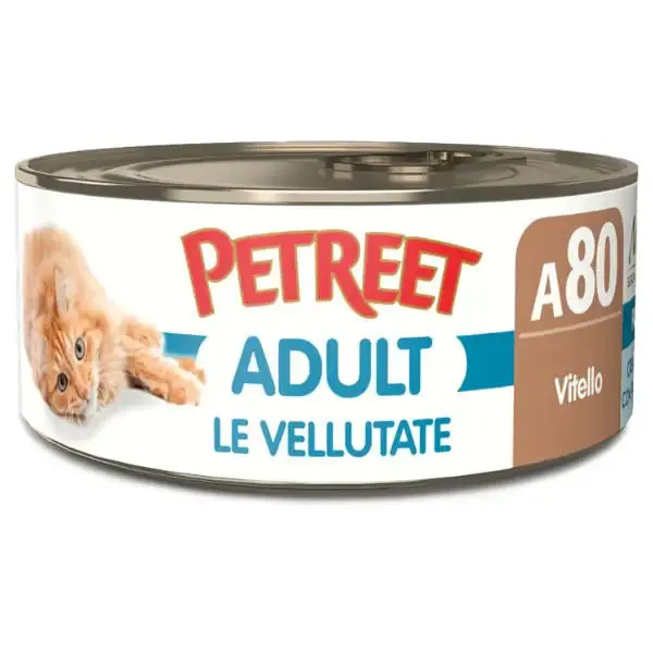 Petreet Vellutate Cat 70 gr Vitello - confezione da 24 pezzi - Cibo umido per gatti