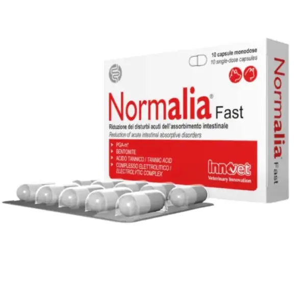 Innovet Normalia Fast upporto Rapido contro la diarrea Compresse per cani e gatti 10 Capsule - Integratori per cani