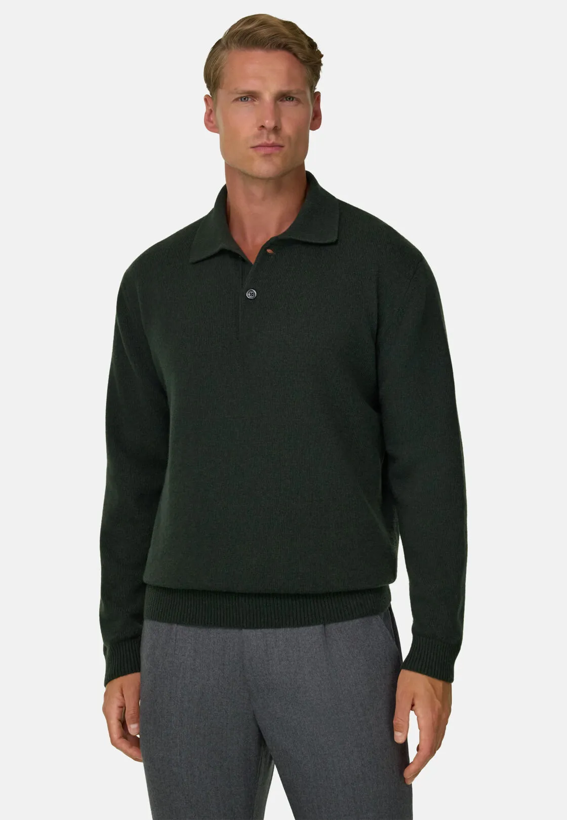 Boggi, Polo Di Maglia In Misto Cashmere, Uomo, Verde, Taglia: L