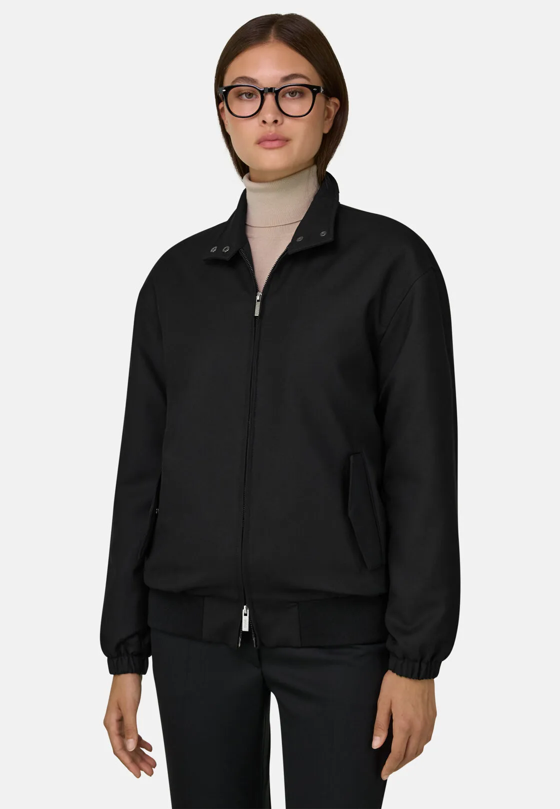 Boggi, Blouson Imbottito In Lana, Donna, Nero, Taglia: M