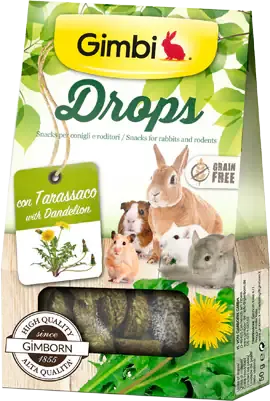 Gimbi Drops Snack per roditori Grain Free 50 gr Tarassaco - Mangime per conigli