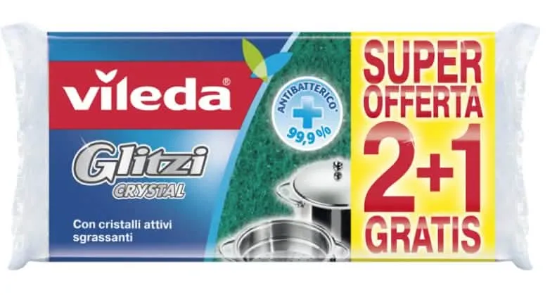 Spugne VILEDA Glitzi con Retino - Confezione da 3 Pezzi