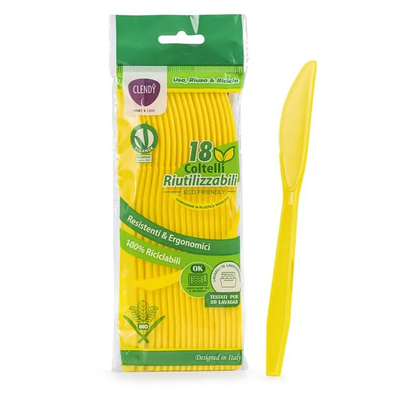 Set di 18 Coltelli Riutilizzabili Gialli CLENDY per la Casa