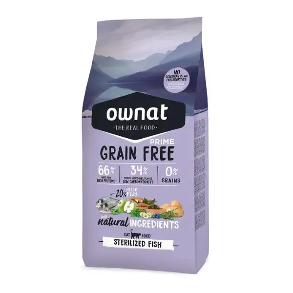 Ownat Prime Grain Free Cat Sterilised con pesce fresco 3 kg - Croccantini per gatti