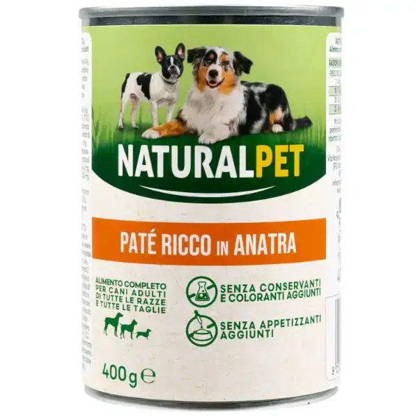 NaturalPet Dog Adult Patè All Breeds 400 gr Anatra